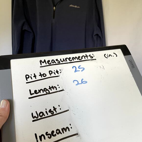 Eddie Bauer men's XL blue fleece full zip sweater jacket warm fall winter basic - Picture 5 of 6